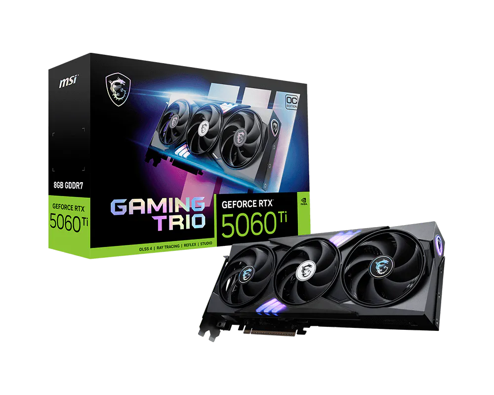 GPU RTX 5060 TI 8GB OC MSI GAMING TRIO BLACK